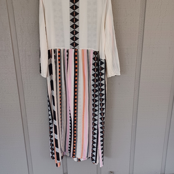 Anthropologe Devotion Twins Long Sleeve Dress Size M Women Boho Cotton Pockets - Picture 8 of 14